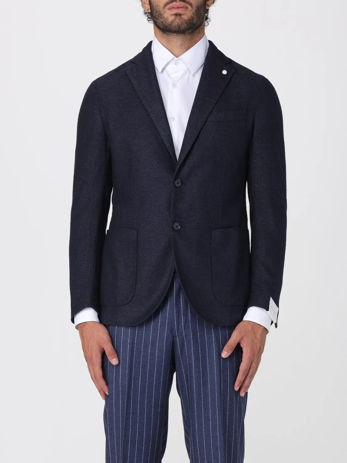 Blazer Luigi Bianchi in misto lana e cashmere