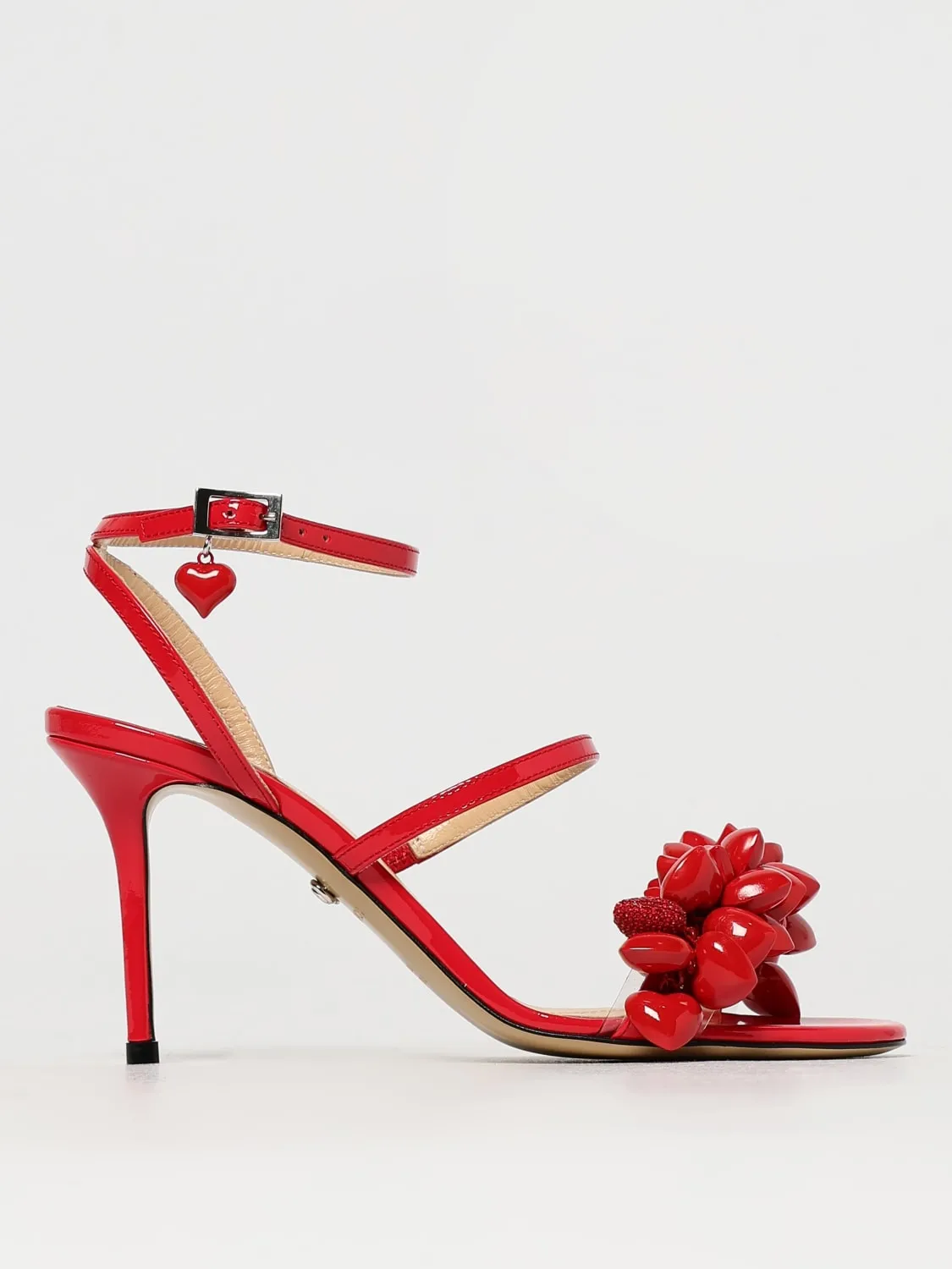 Sandalo Petit Cœur Mach&Mach in vernice con cuori applicati