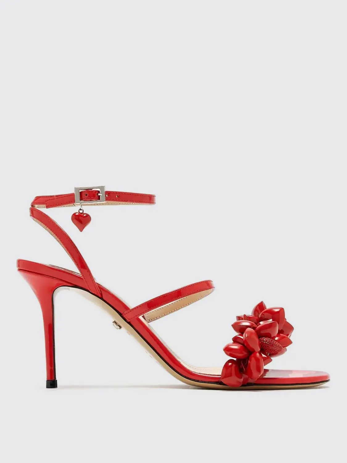 Sandalo Petit Coeur Mach&Mach in vernice con cuori di resina