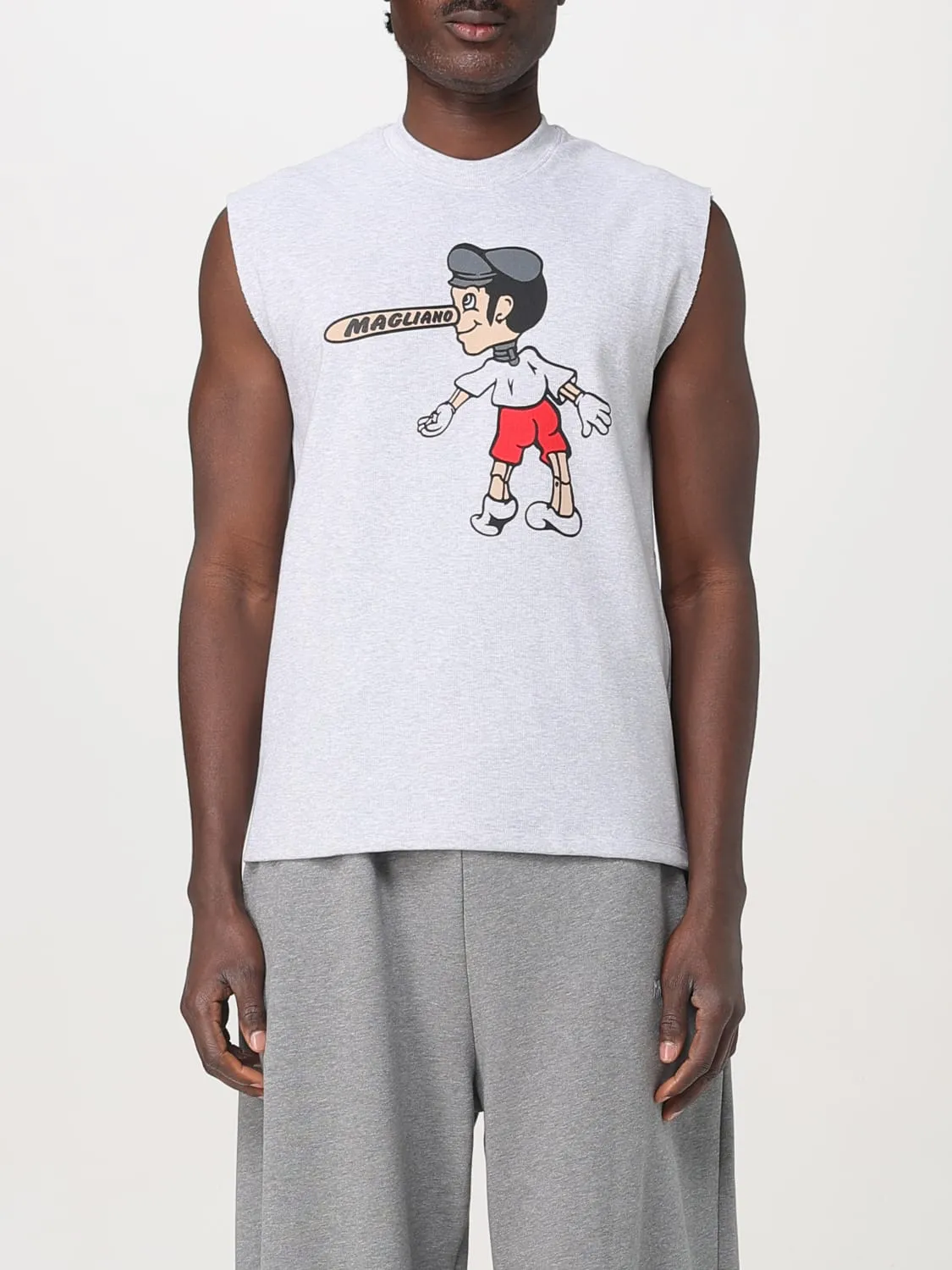 Canotta in cotone con stampa grafica Magliano