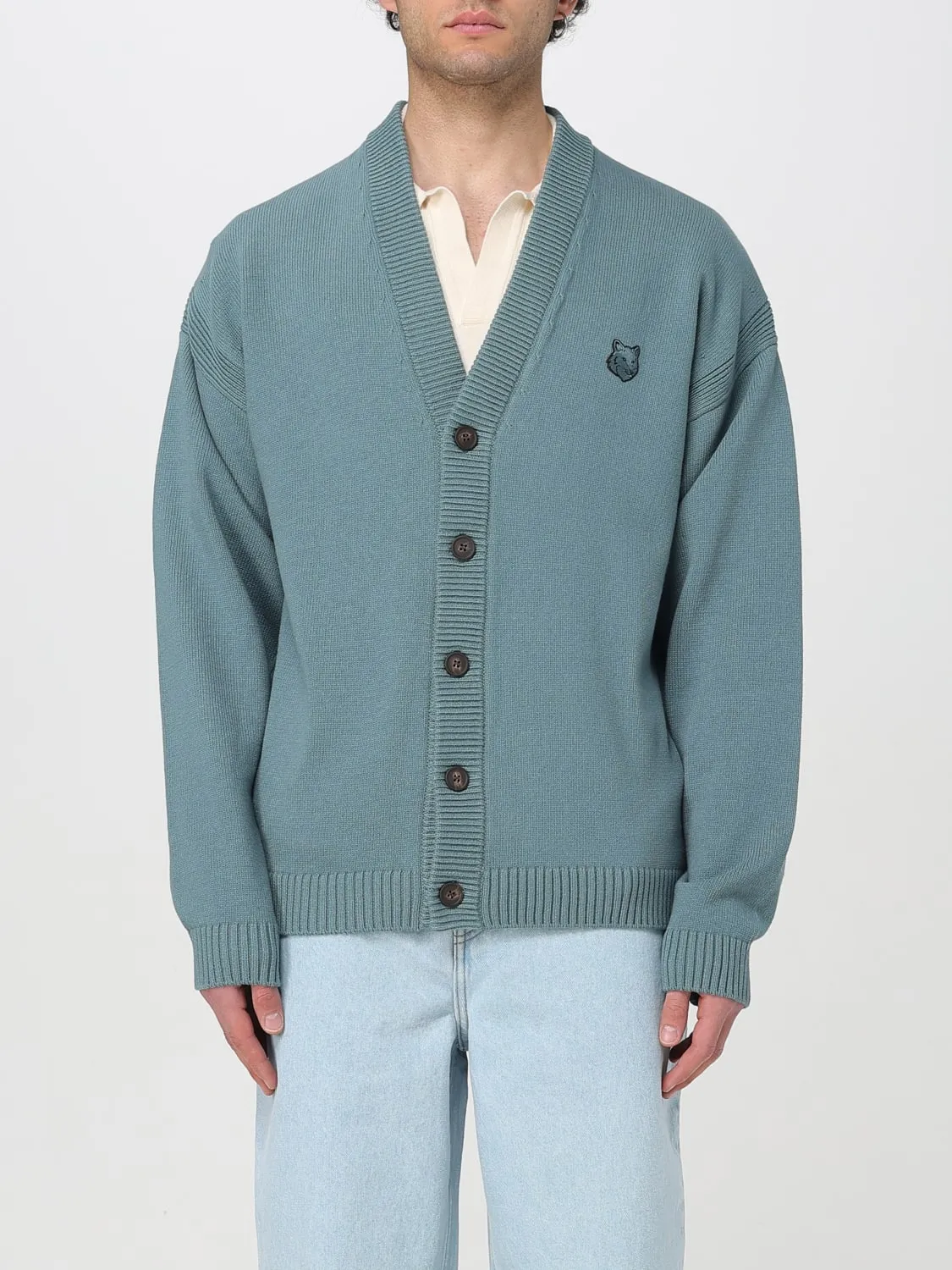 Cardigan a v Maison Kitsuné in misto cotone