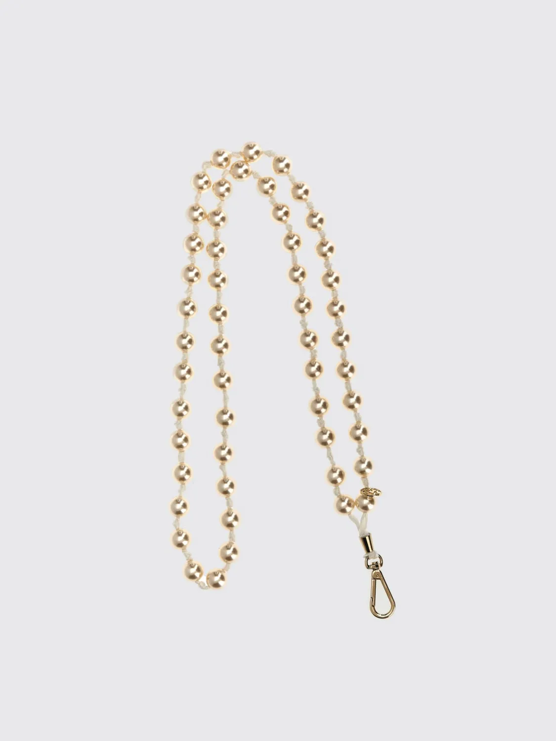 Tracolla Maison Michel in viscosa con perle sintetiche annodate