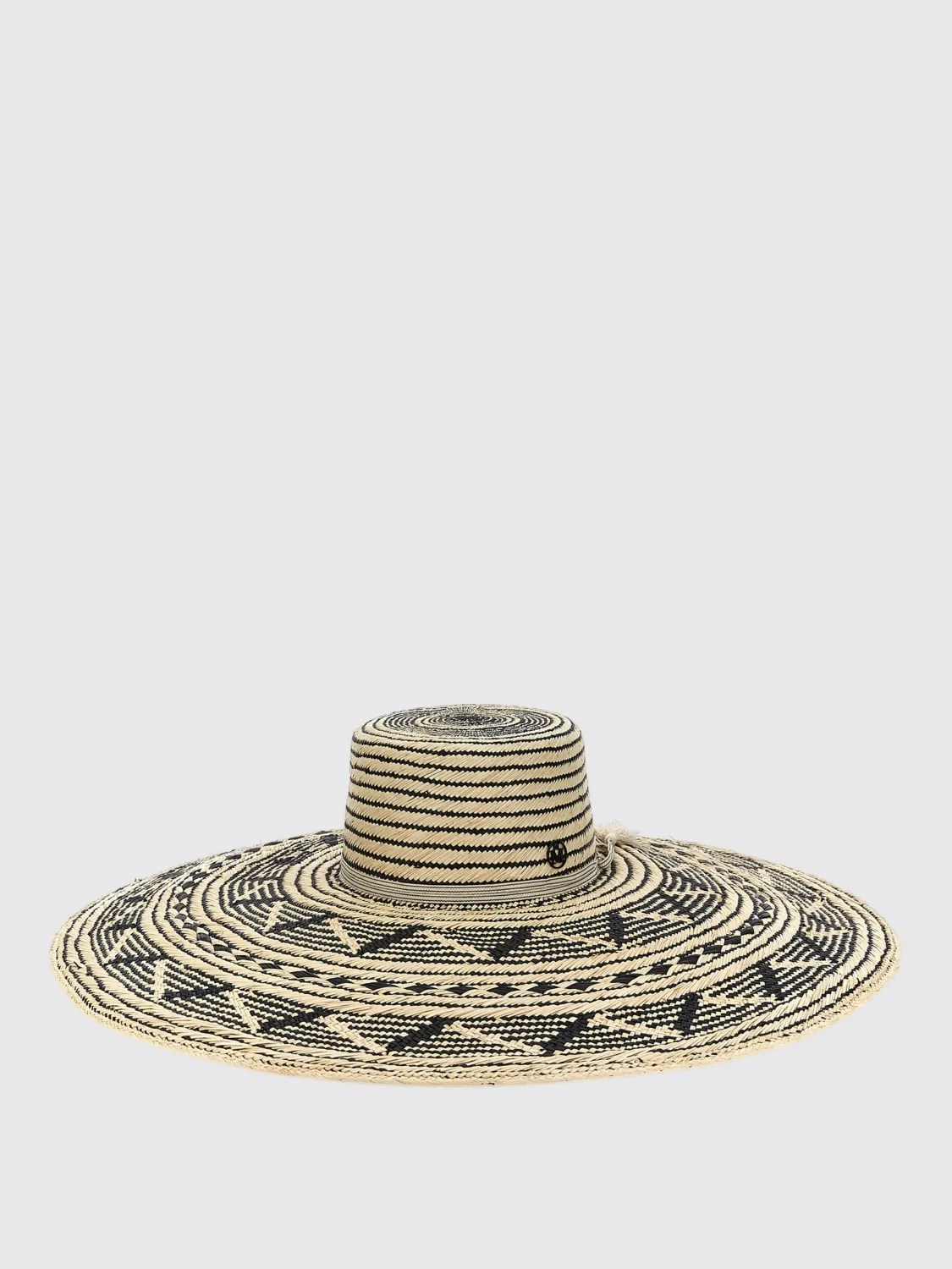 Cappello Maison Michel in rafia jacquard