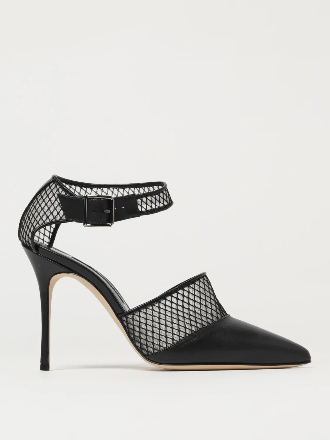Pump Jatelah Manolo Blahnik in nappa e nylon a rete