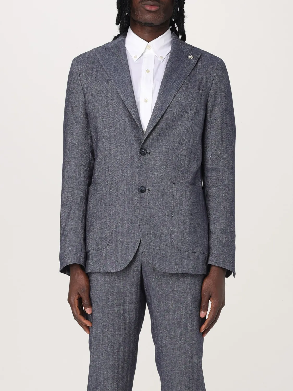 Blazer monopetto Manuel Ritz in cotone e lino