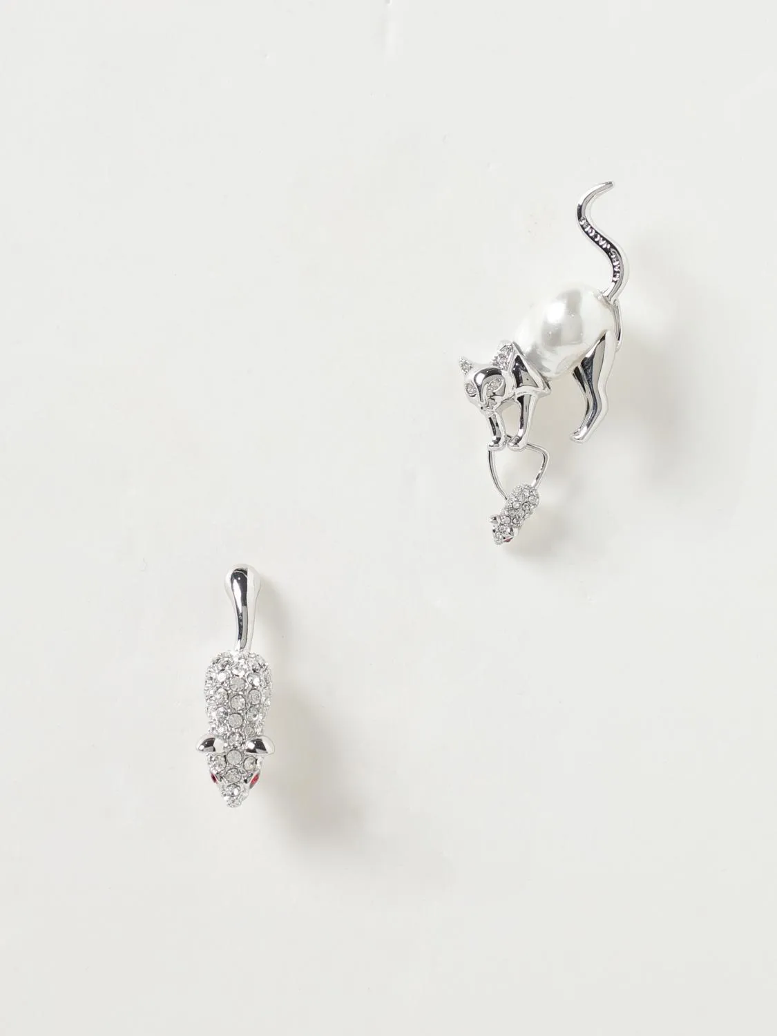 Orecchini The Cat And Mouse Marc Jacobs in ottone con strass incastonati