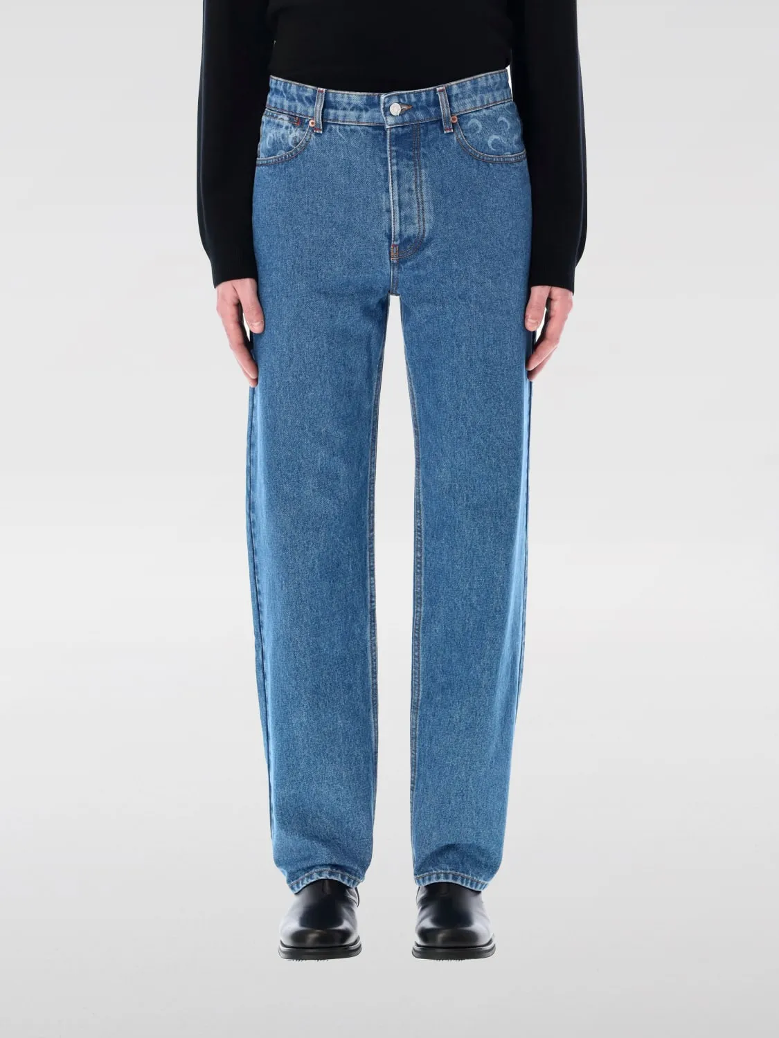 Jeans Marine Serre in cotone con monogram