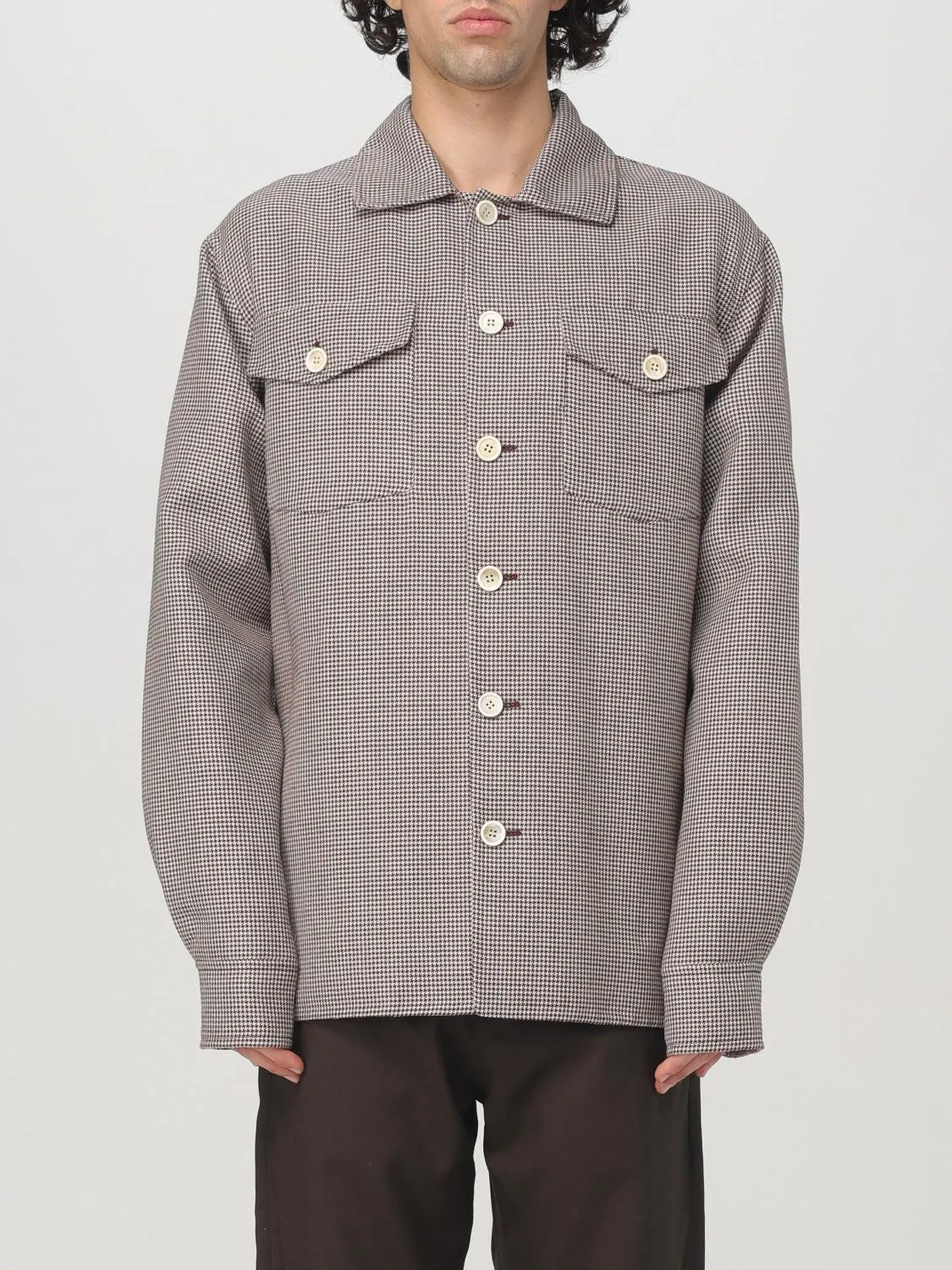 Overshirt Marni in misto lana pied de poule