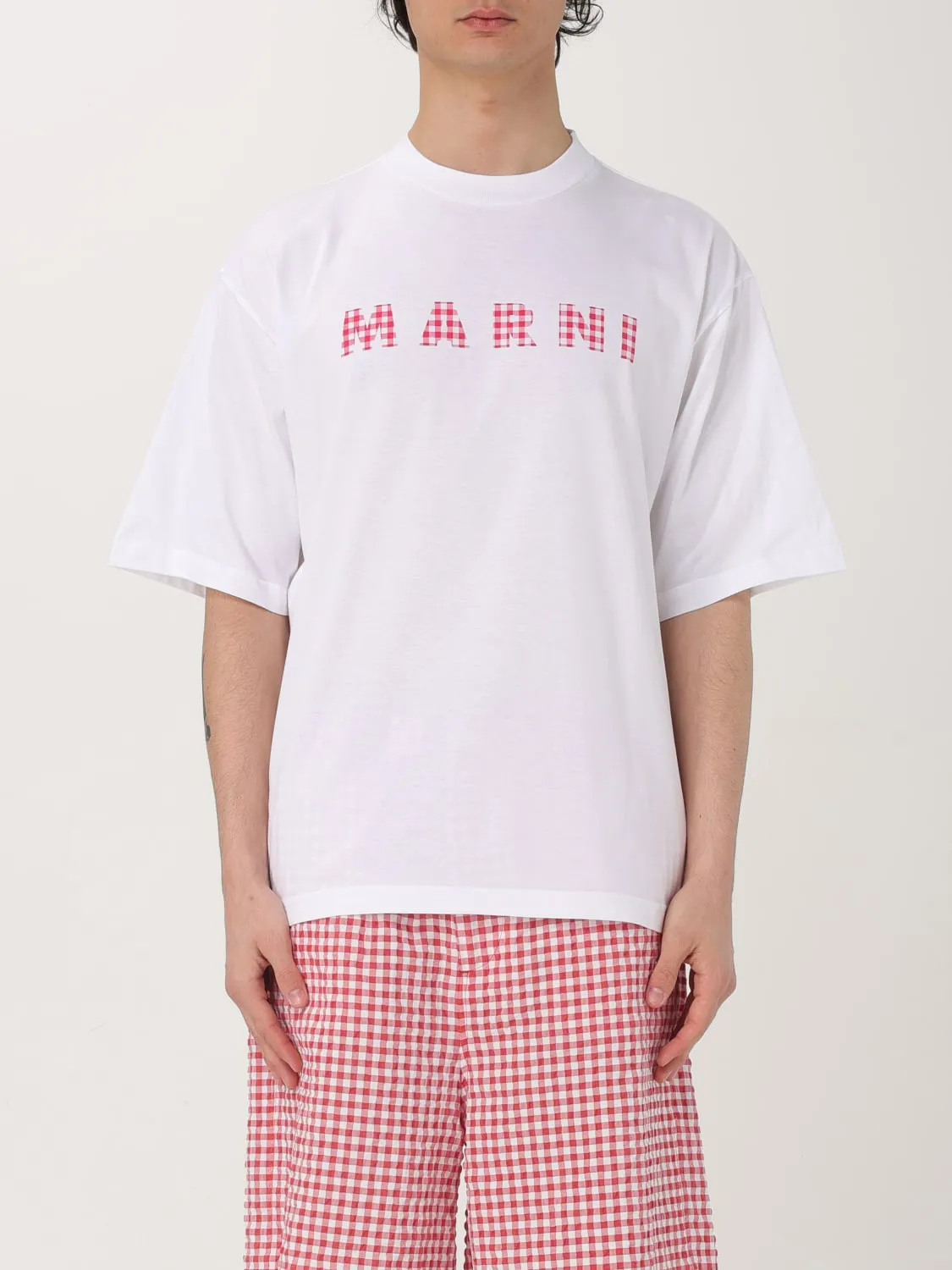 T-shirt in cotone con logo Marni