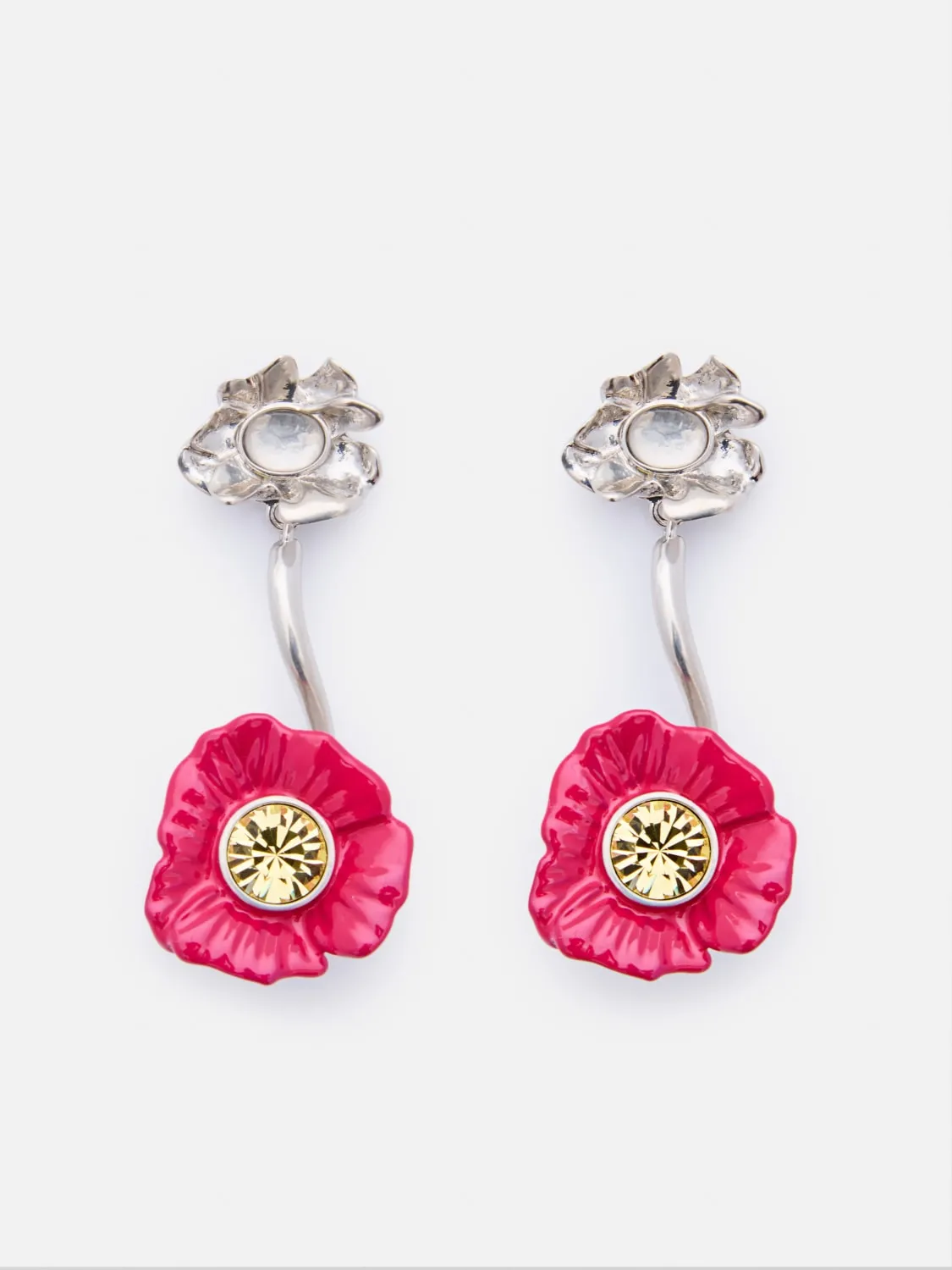 Orecchini Flower Pop Drop Marni in ottone smaltato con strass