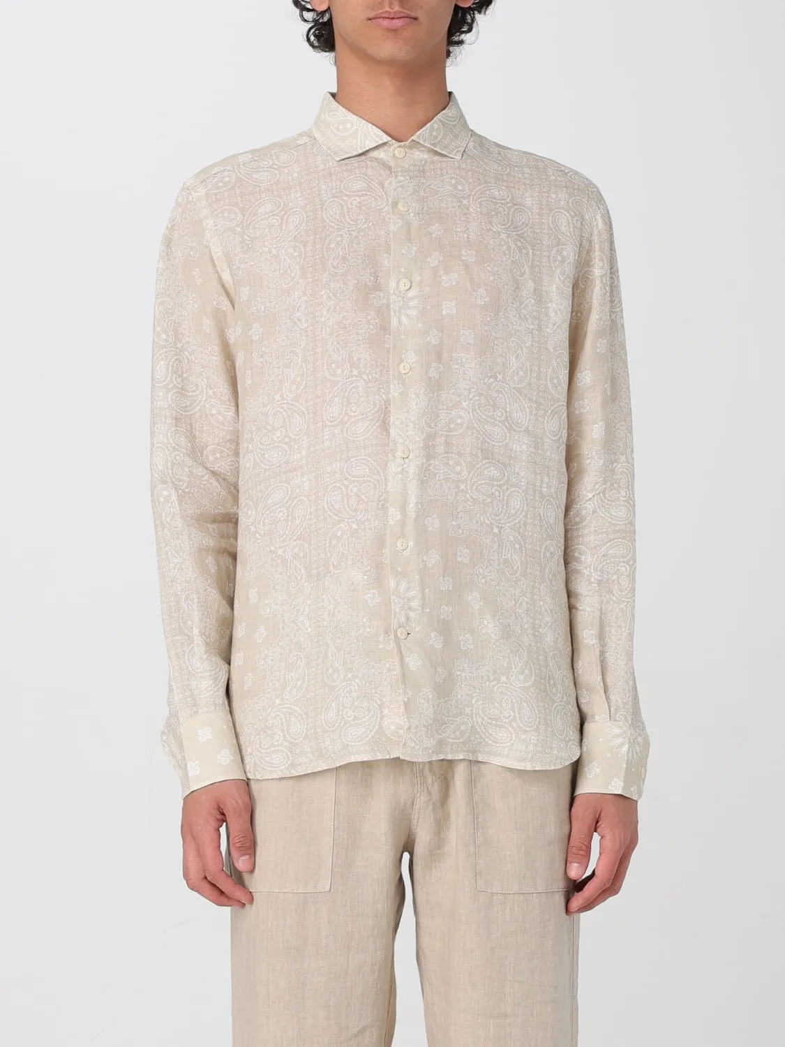 Camicia classica MC2 Saint Barth in lino stampata