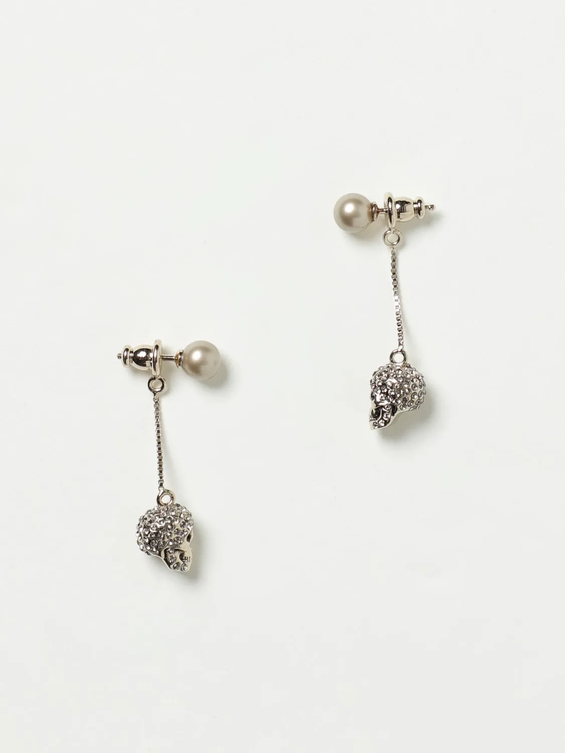 Orecchini McQueen in ottone con pavè di strass