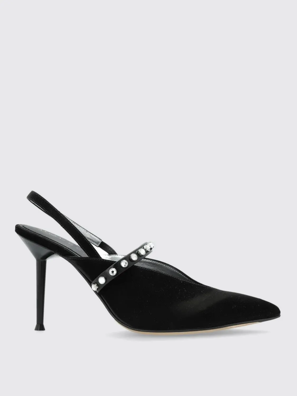 Slingback Revel McQueen in camoscio con strass