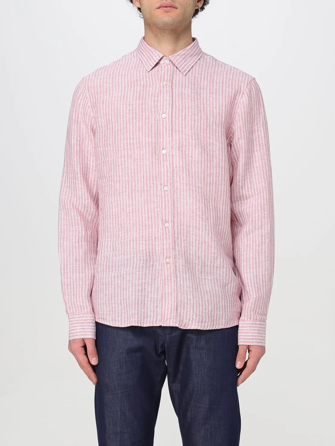 Camicia classica Michael Kors in lino a righe