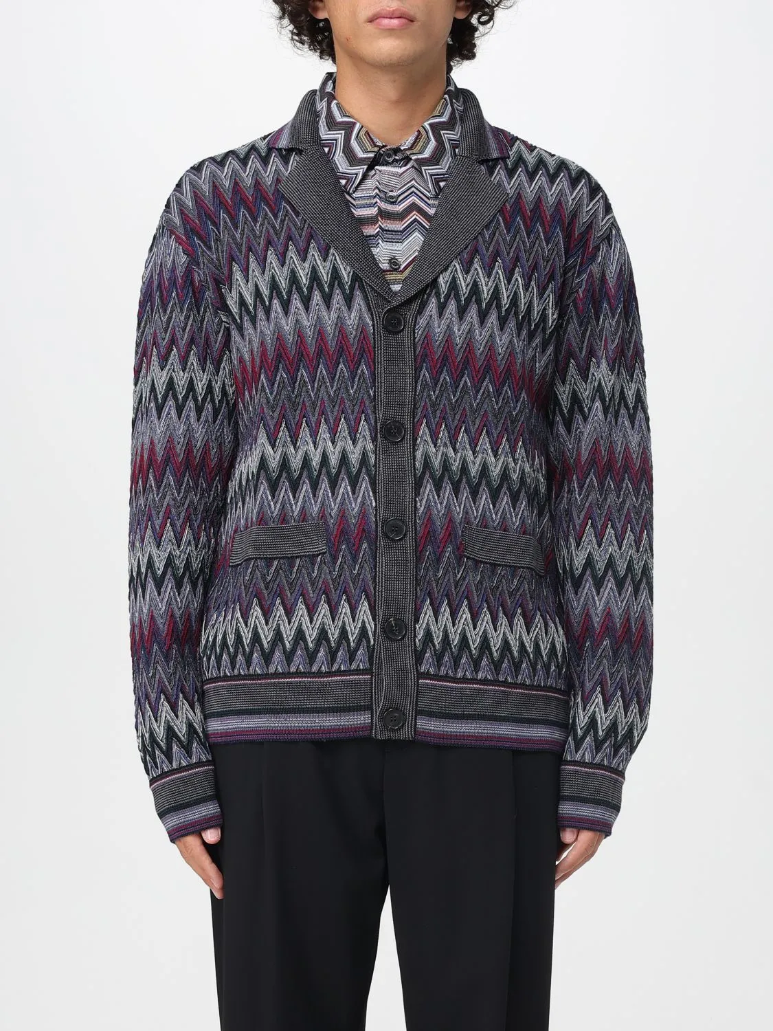 Cardigan Missoni in lana con motivo zig-zag