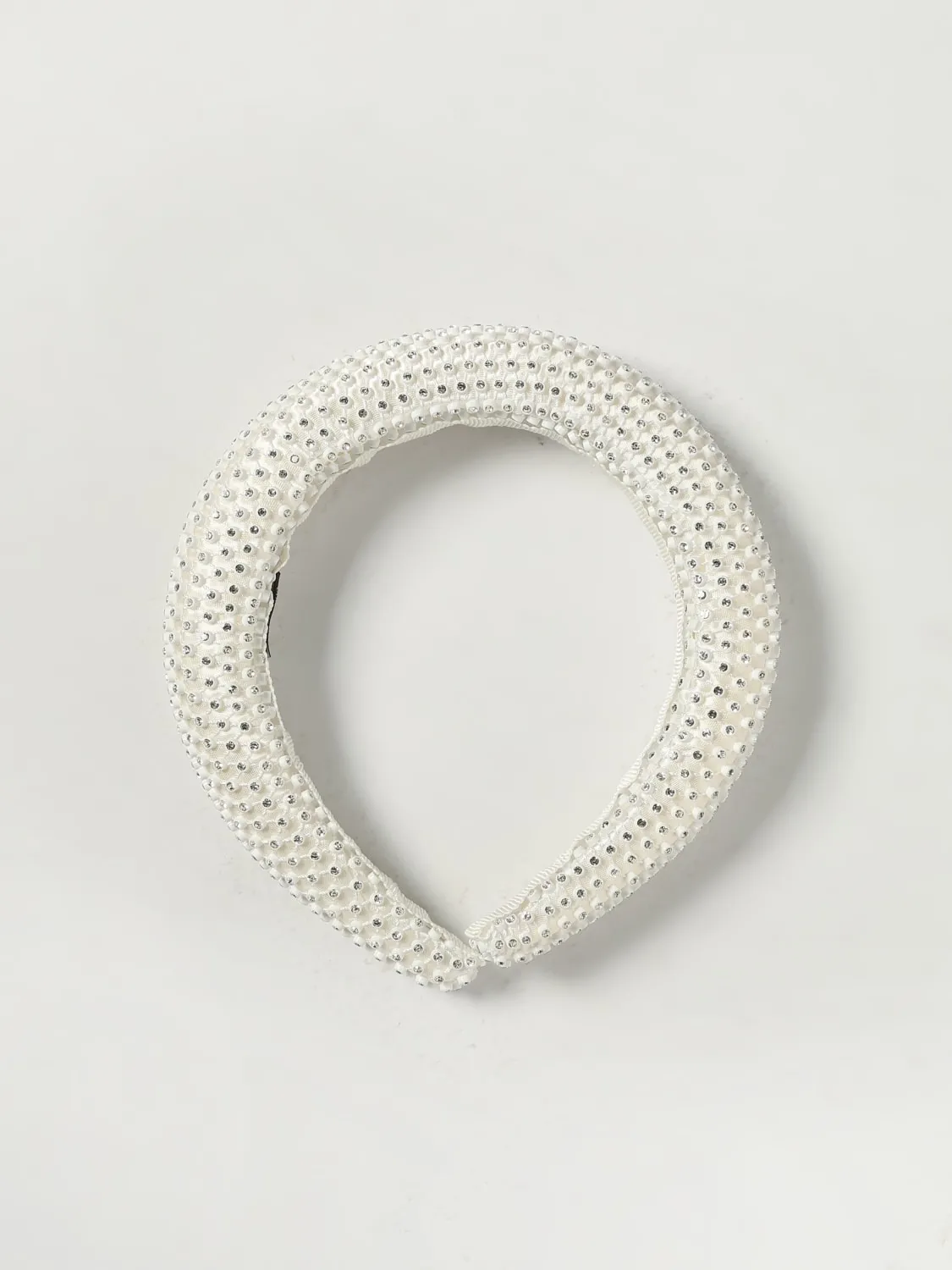 Cerchietto Monnalisa in mesh con strass all over