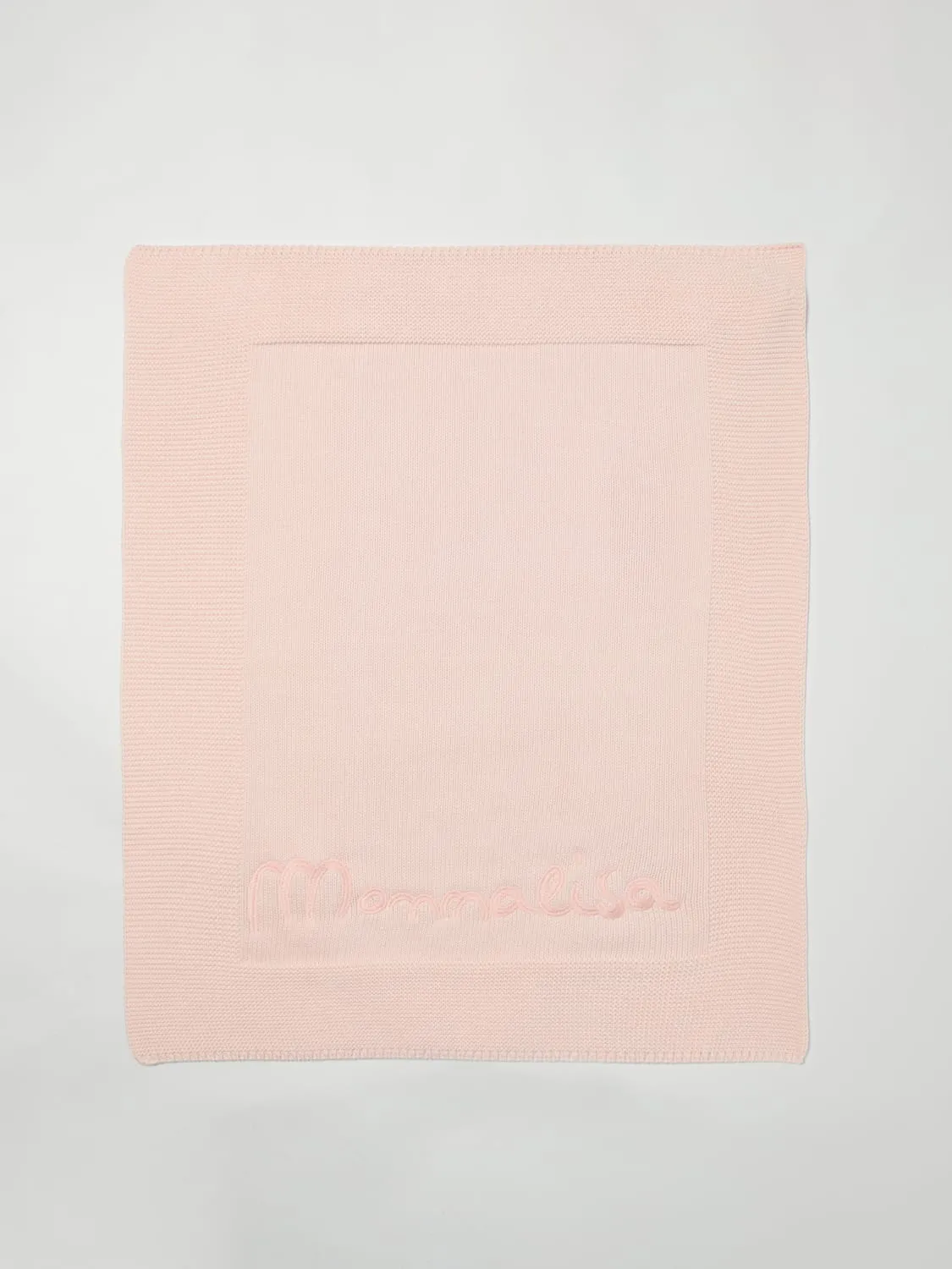 Copertina Monnalisa in cotone tricot con logo ricamato