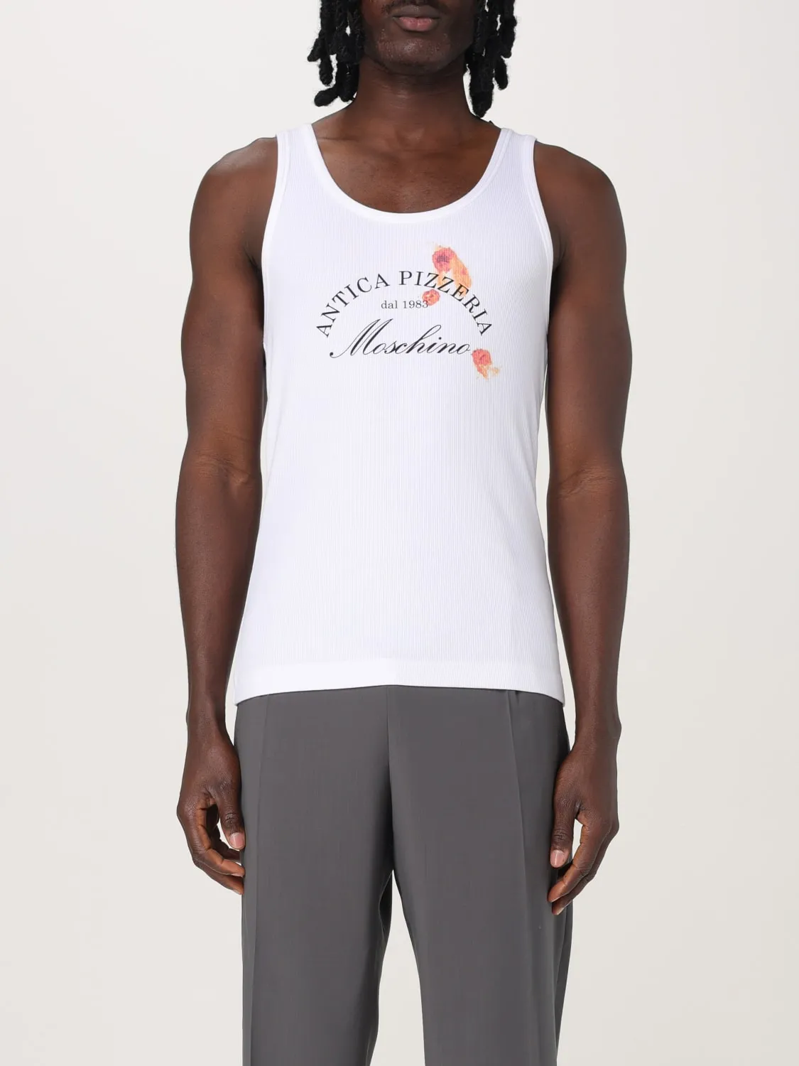 Canotta in viscosa con logo Moschino Couture