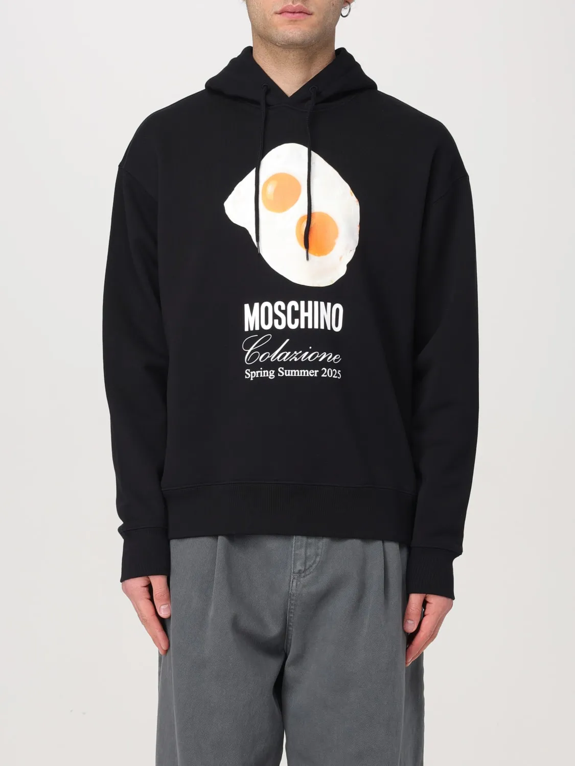 Felpa con cappuccio stampata Moschino Couture