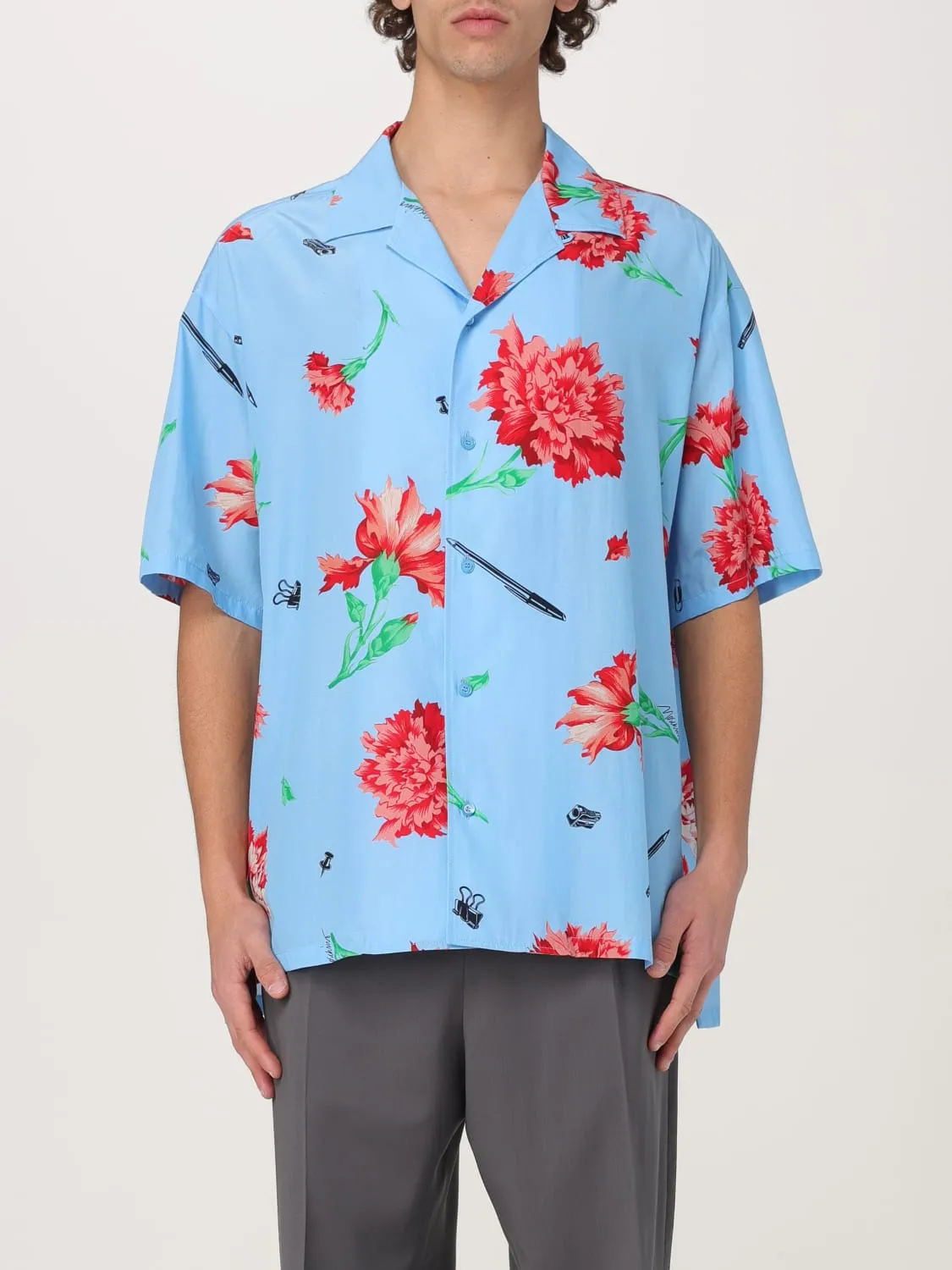 Camicia Moschino Couture in cotone con stampa floreale