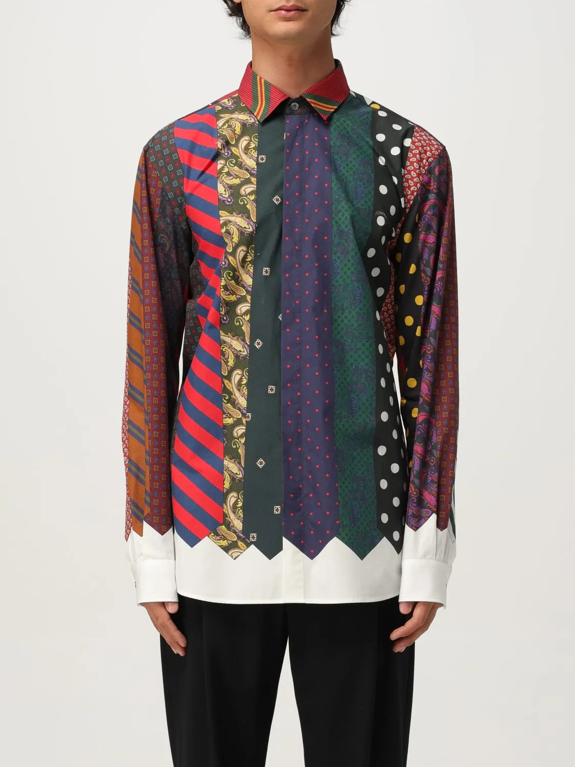 Camicia Moschino Couture in misto cotone patchwork