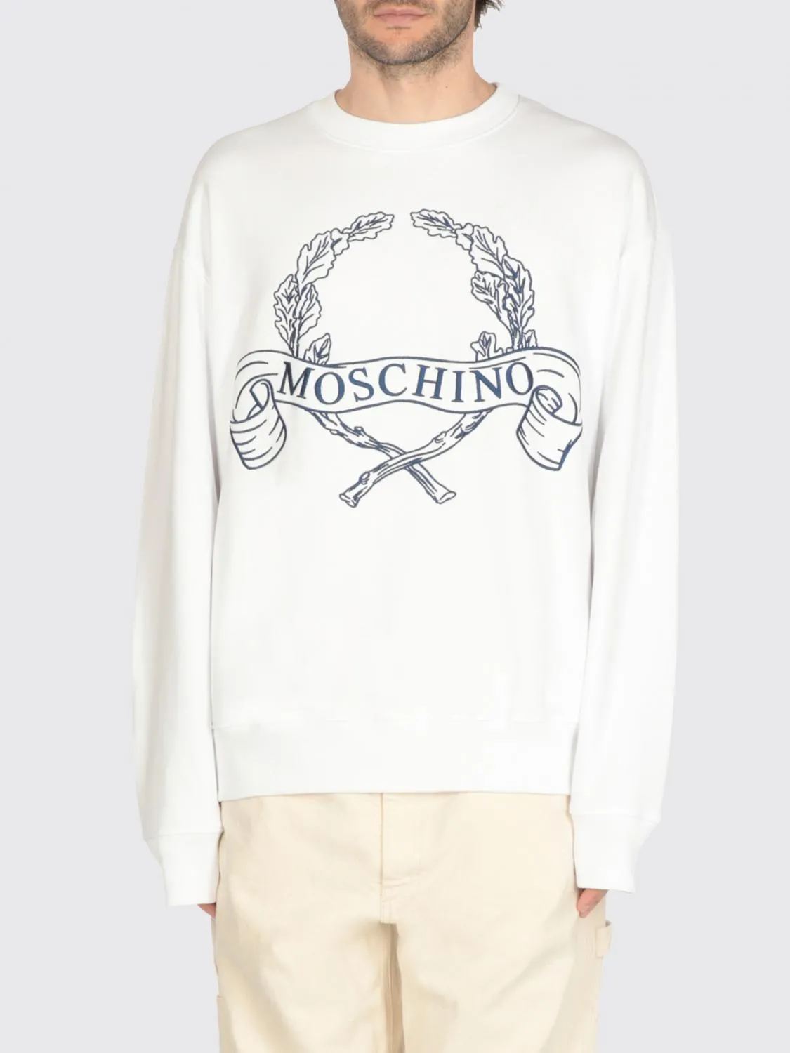 Felpa in cotone con logo Moschino Couture