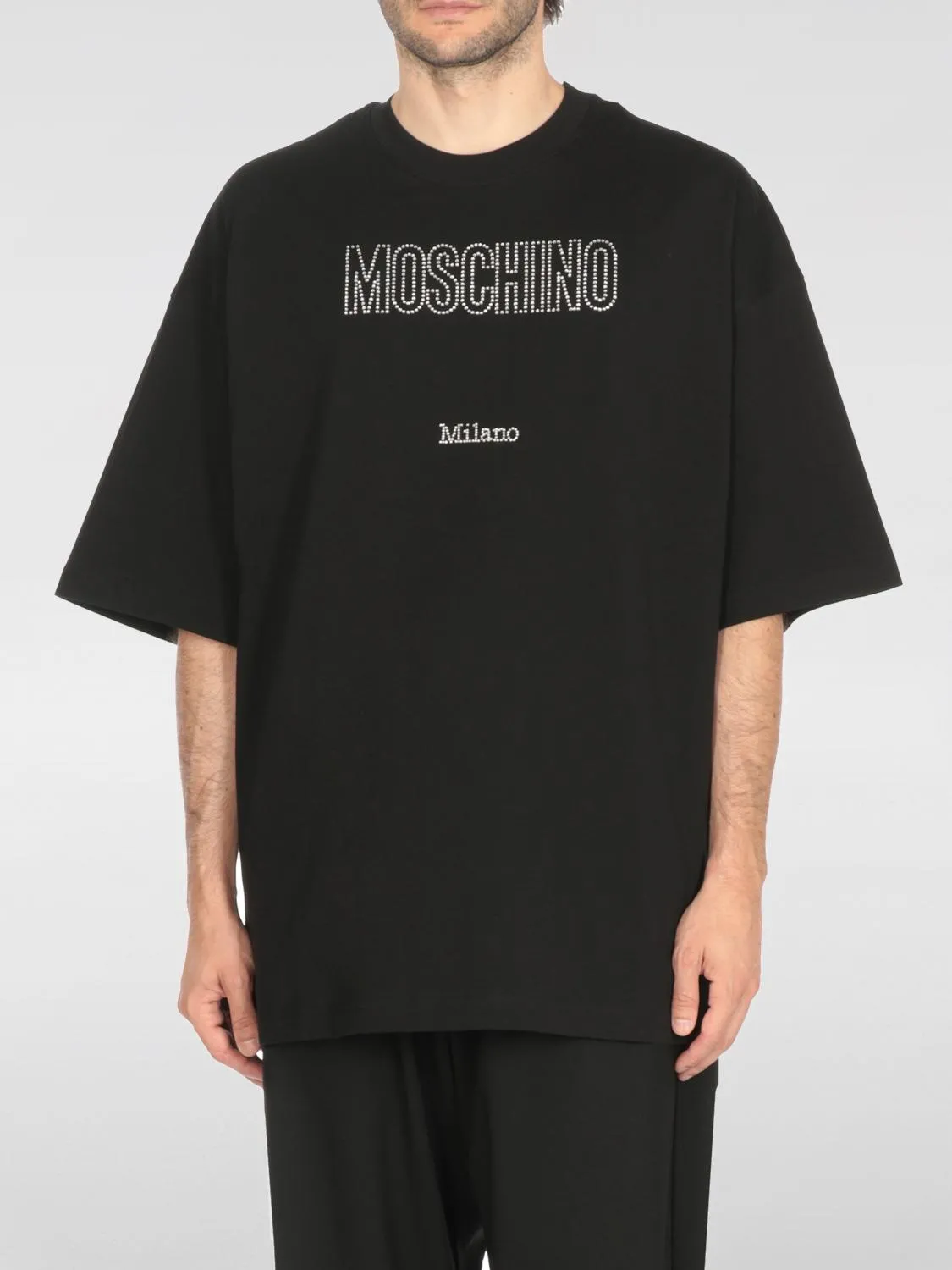 T-shirt over in cotone con logo Moschino Couture