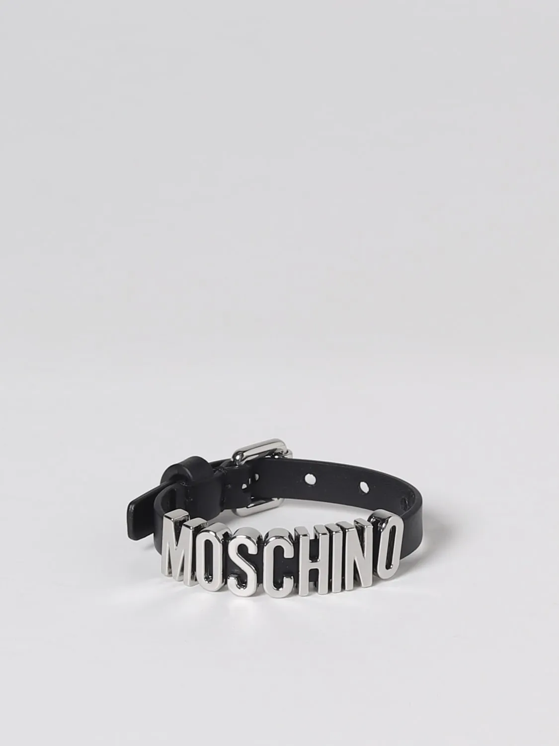 Bracciale Moschino Couture in pelle con logo
