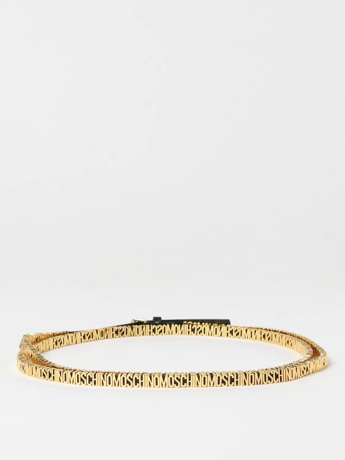 Cintura Moschino Couture in pelle con lettering logo