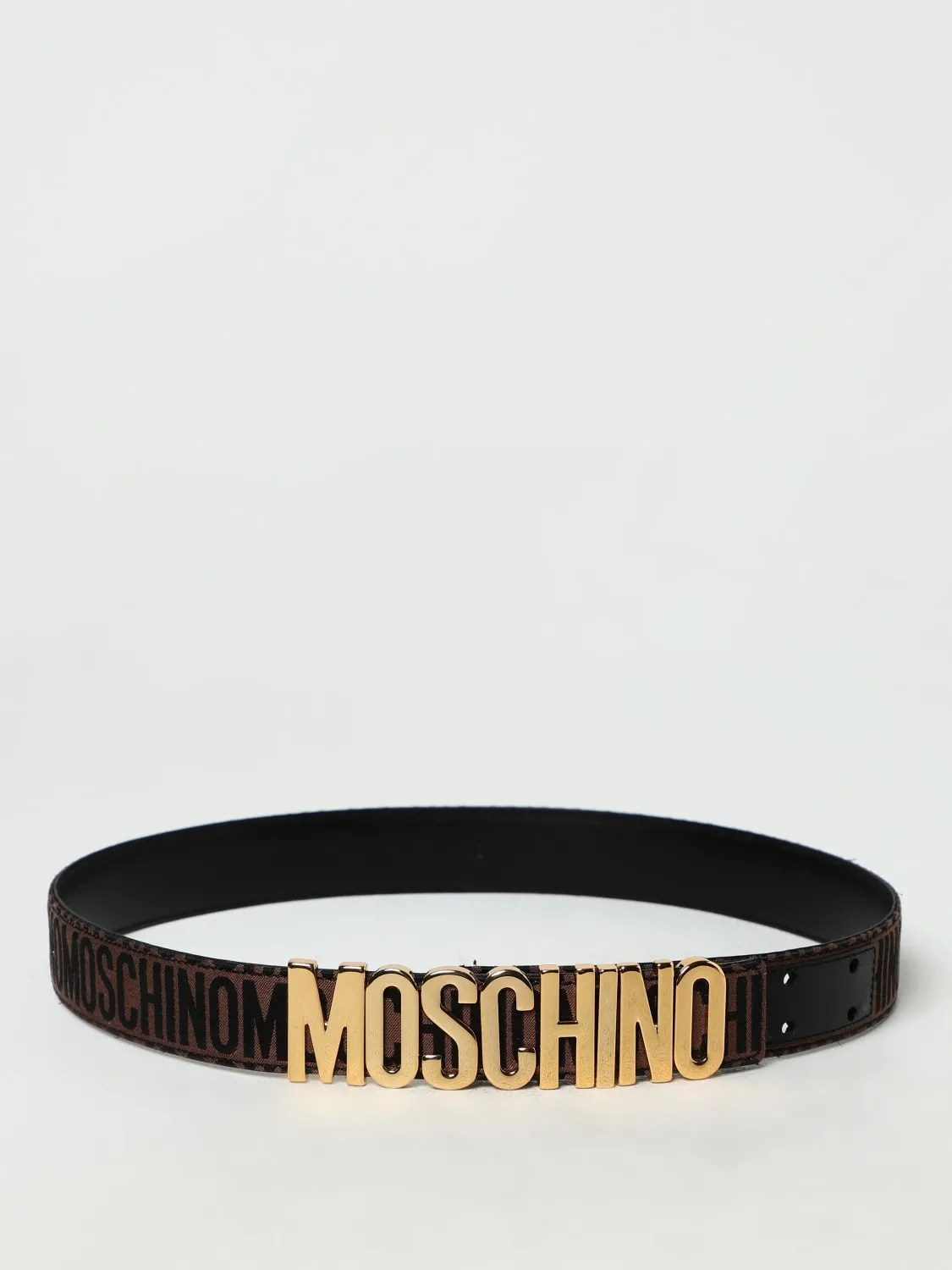 Cintura Moschino Couture in pelle e tessuto jacquard