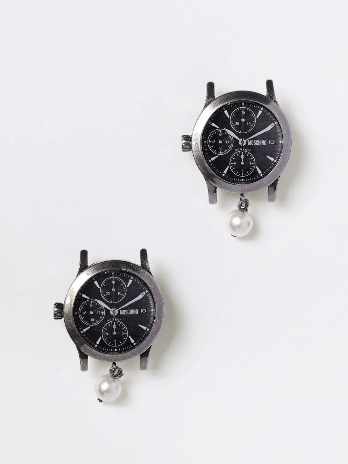 Orecchini Watch Moschino Couture in ottone con perle sintetiche