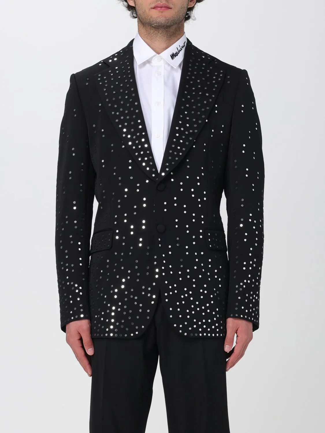 Blazer Moschino Couture in lana con strass