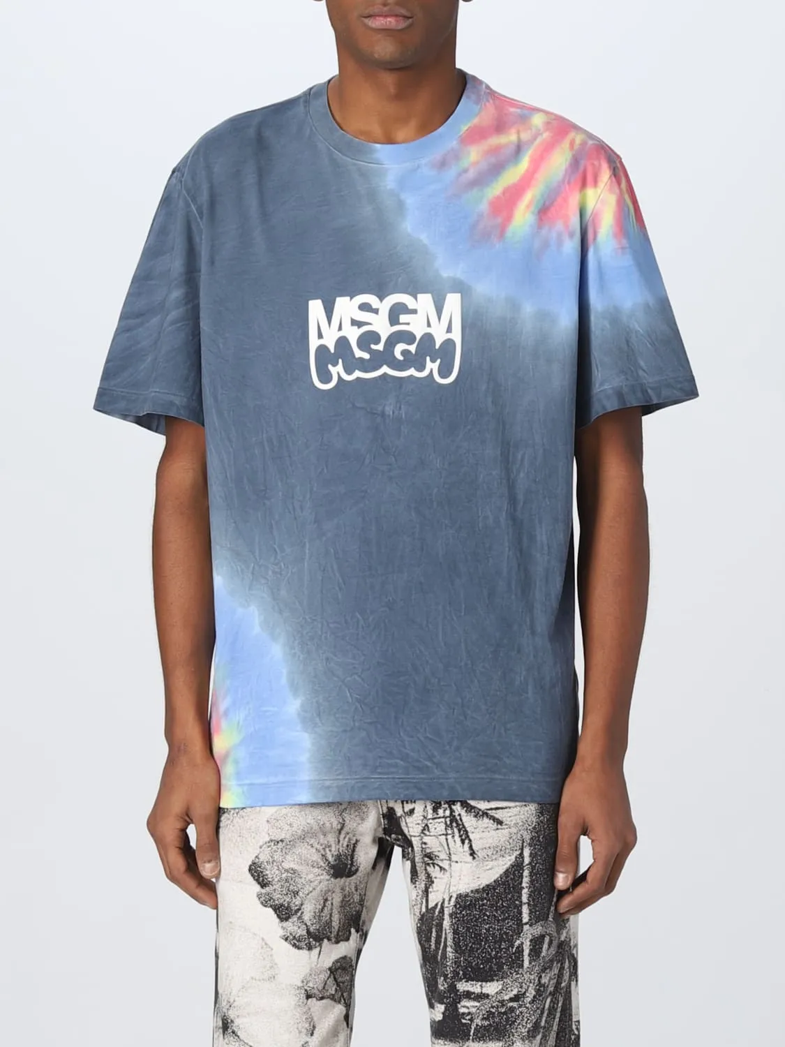 T-shirt MSGM con logo e stampa tie dye