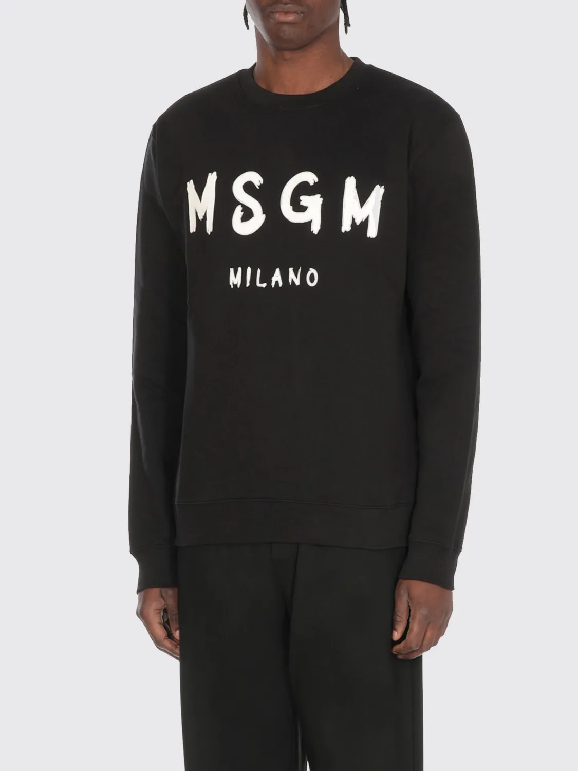 Felpa a girocollo con maxi logo MSGM