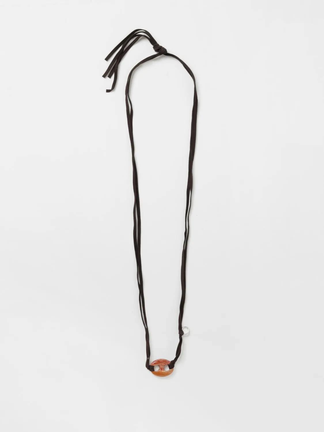 Collana Oamc in camoscio con creola di pietra dura