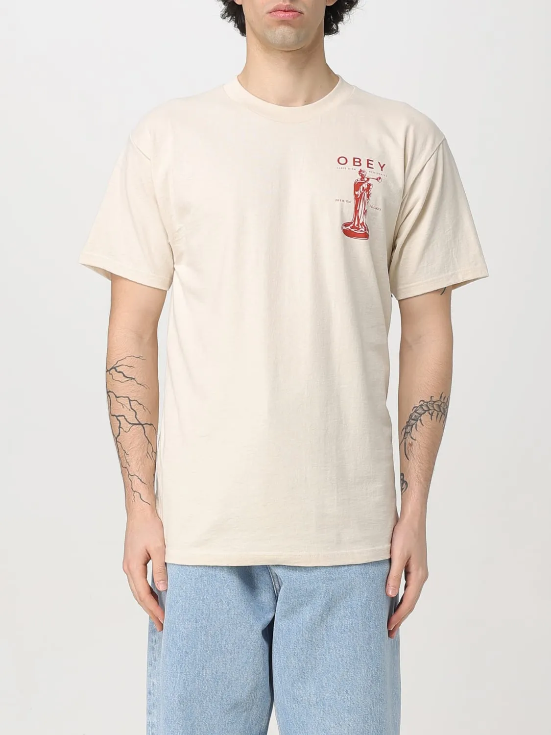 T-shirt in cotone con stampa grafica Obey