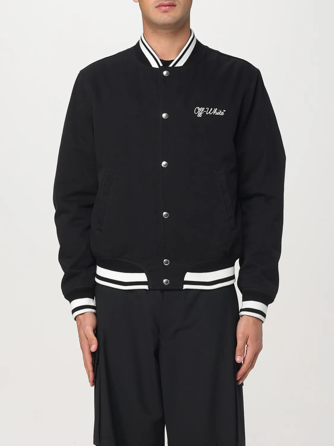 Bomber varsity Off-White in cotone