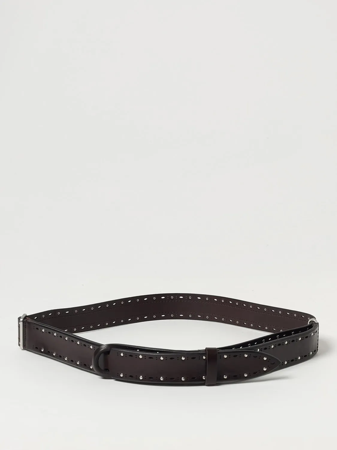 Cintura Nobuckle Orciani in pelle con fori e borchie