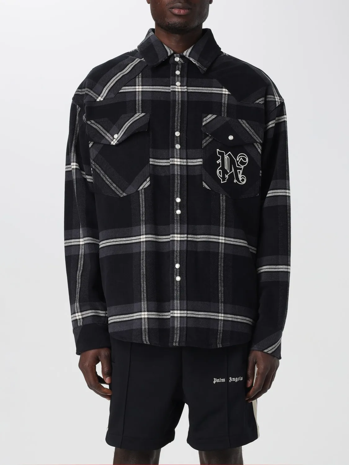 Camicia Palm Angels in flanella di cotone check