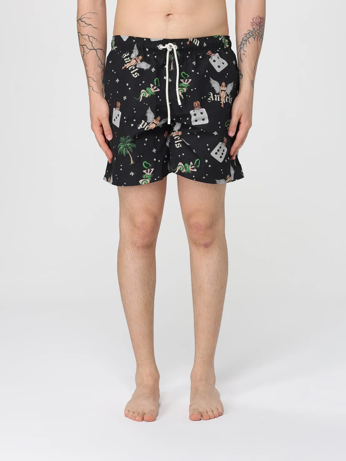 Costume Palm Angels in nylon con stampa logo