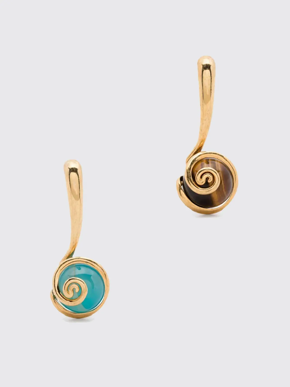 Orecchini Panconesi in ottone placcato oro con pietre