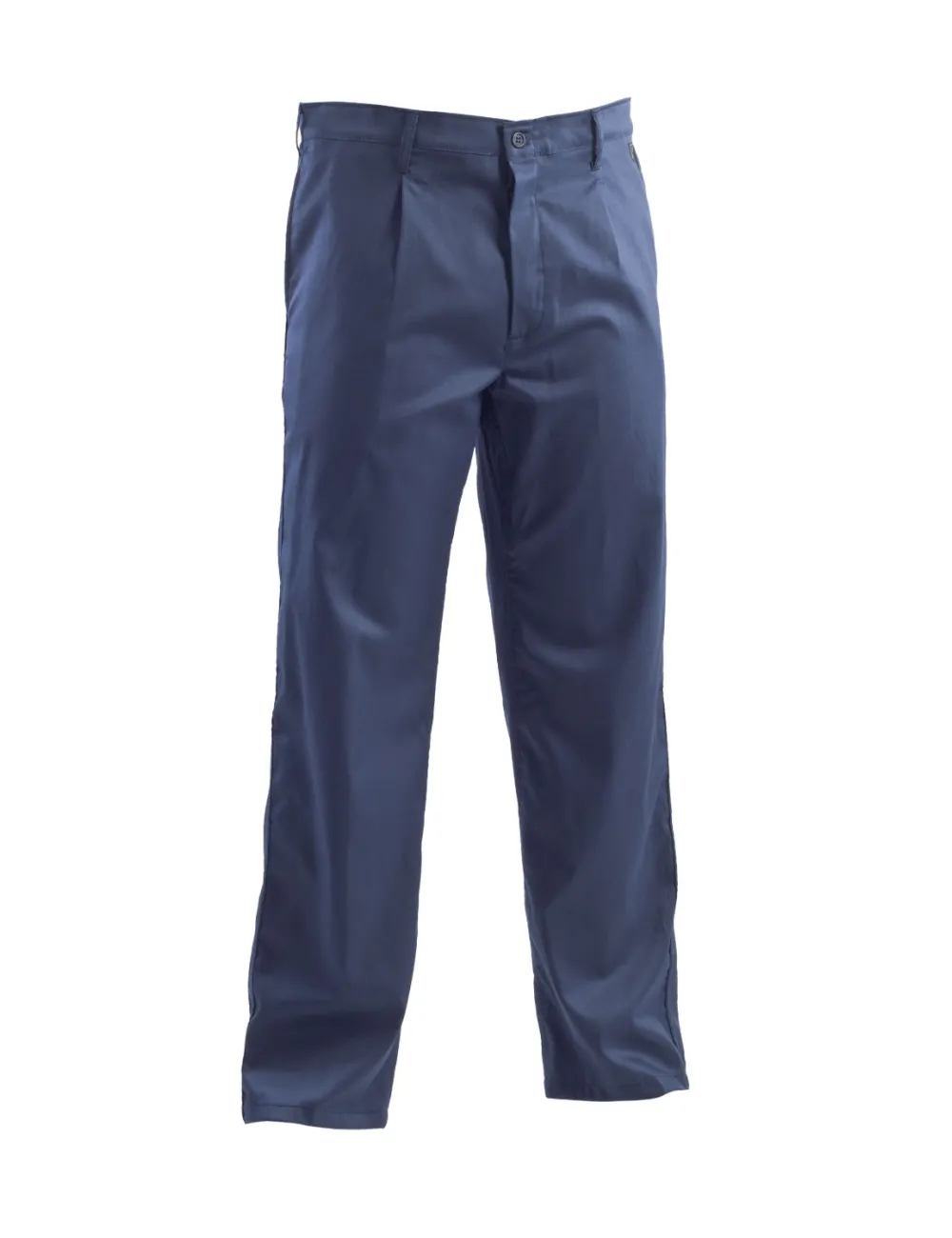 Pantalón de trabajo azul resistente y cómodo.