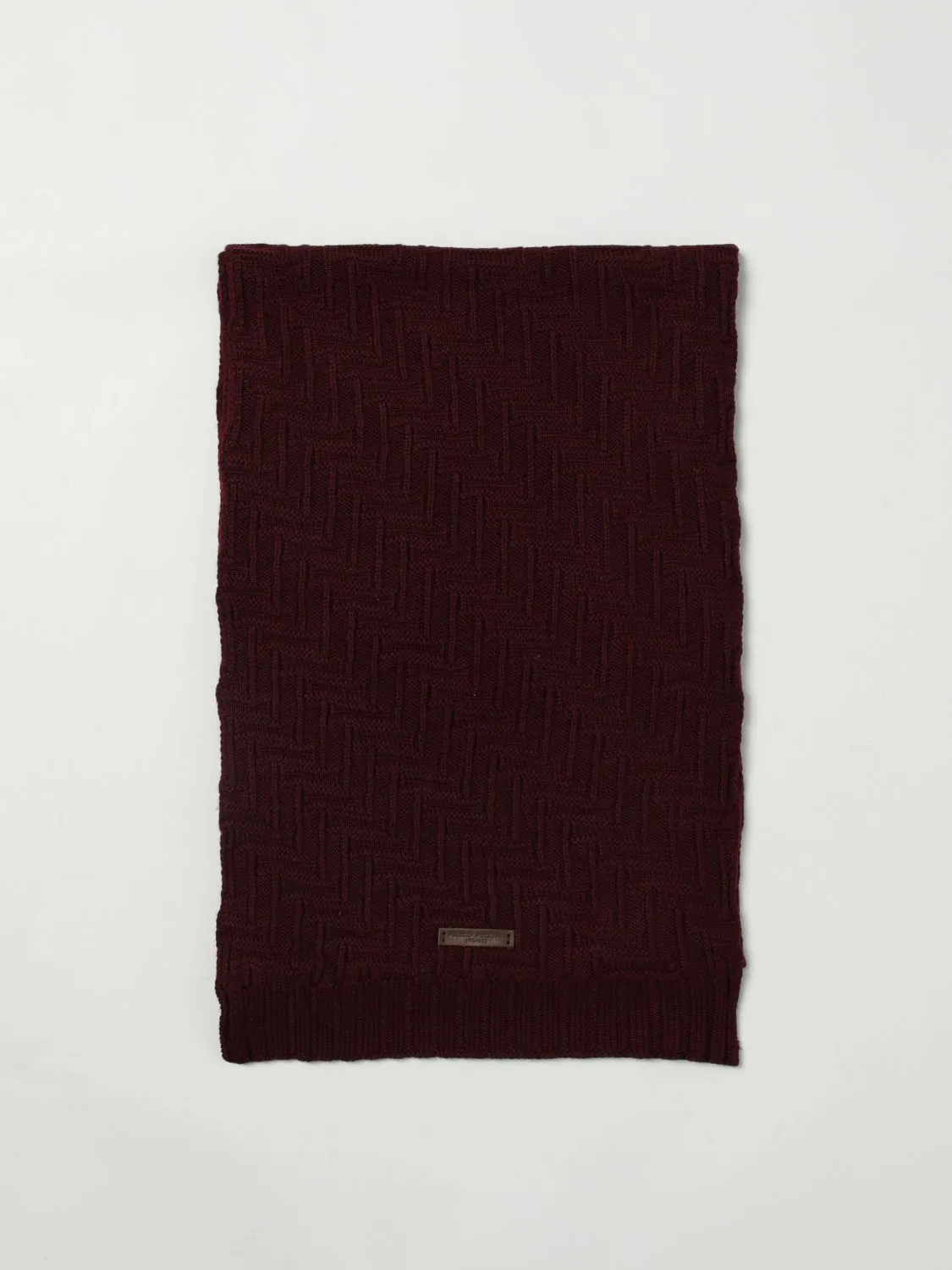 Sciarpa di lana a coste con logo Paolo Pecora