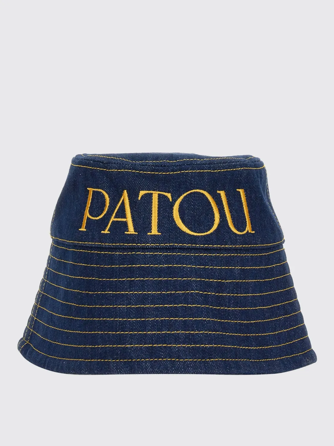 Cappello Patou in denim di cotone con logo ricamato