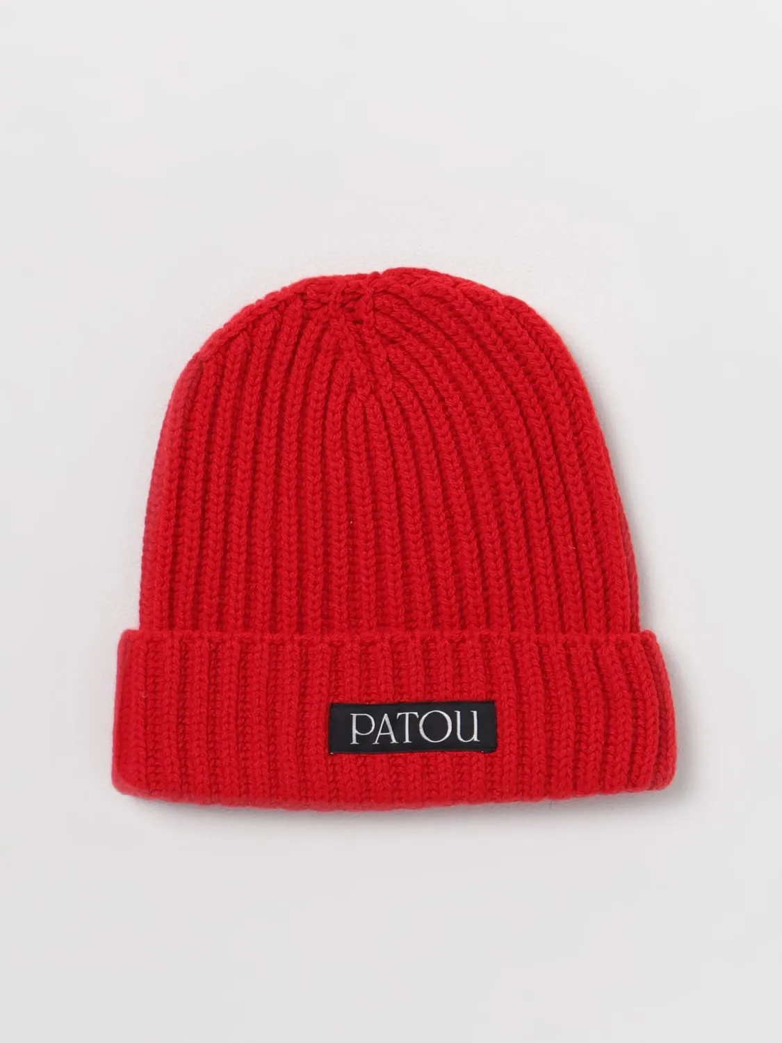 Cappello Patou in lana a coste con logo applicato