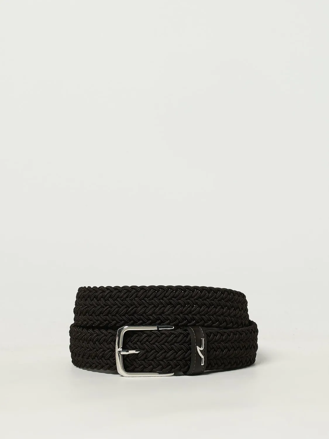 Cintura Paul & Shark in pelle e tessuto intrecciato stretch