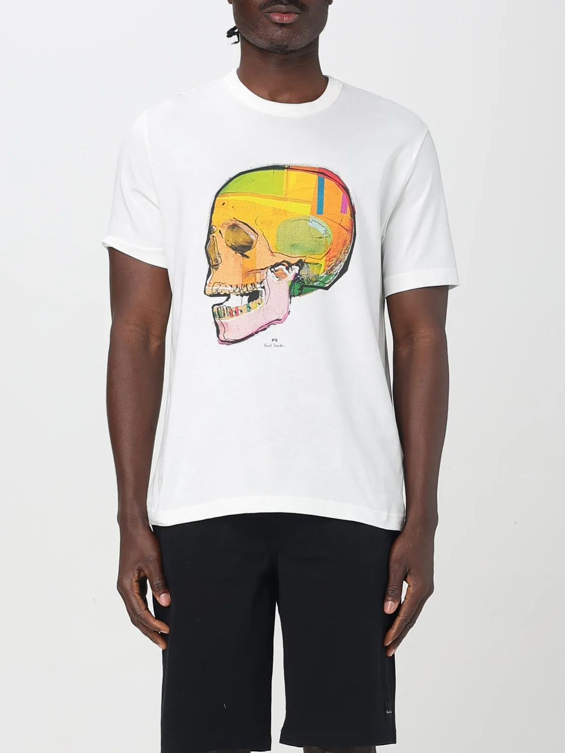 T-shirt in cotone stampata Skull Paul Smith