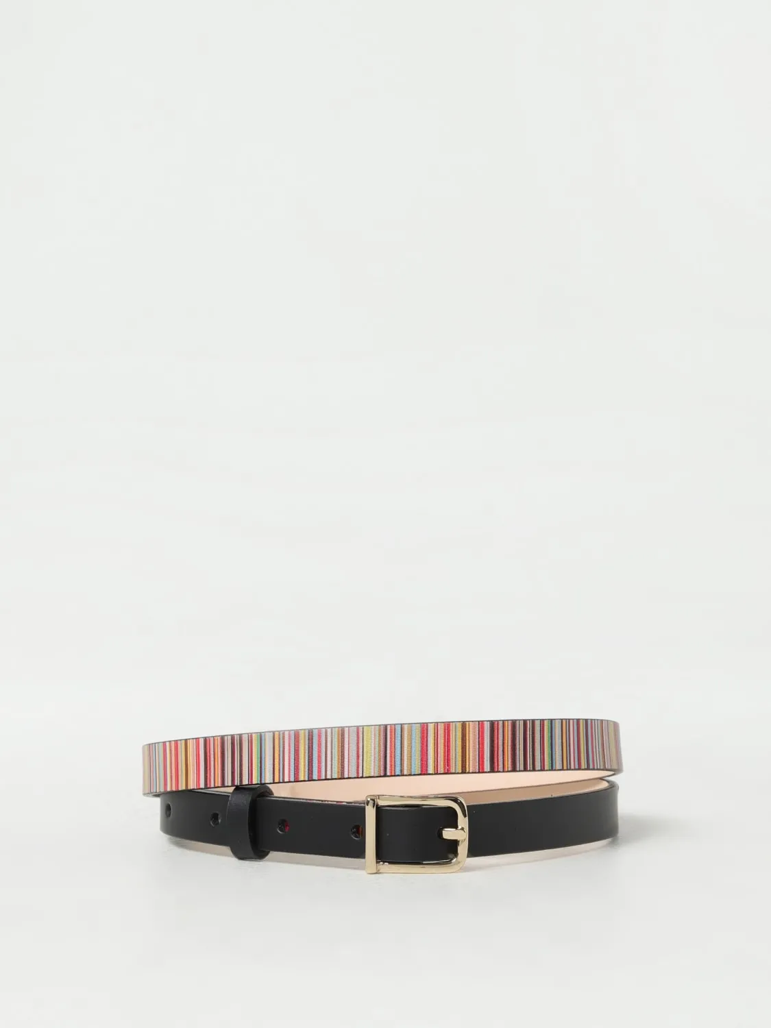 Cintura Signature Stripe Paul Smith in pelle stampata