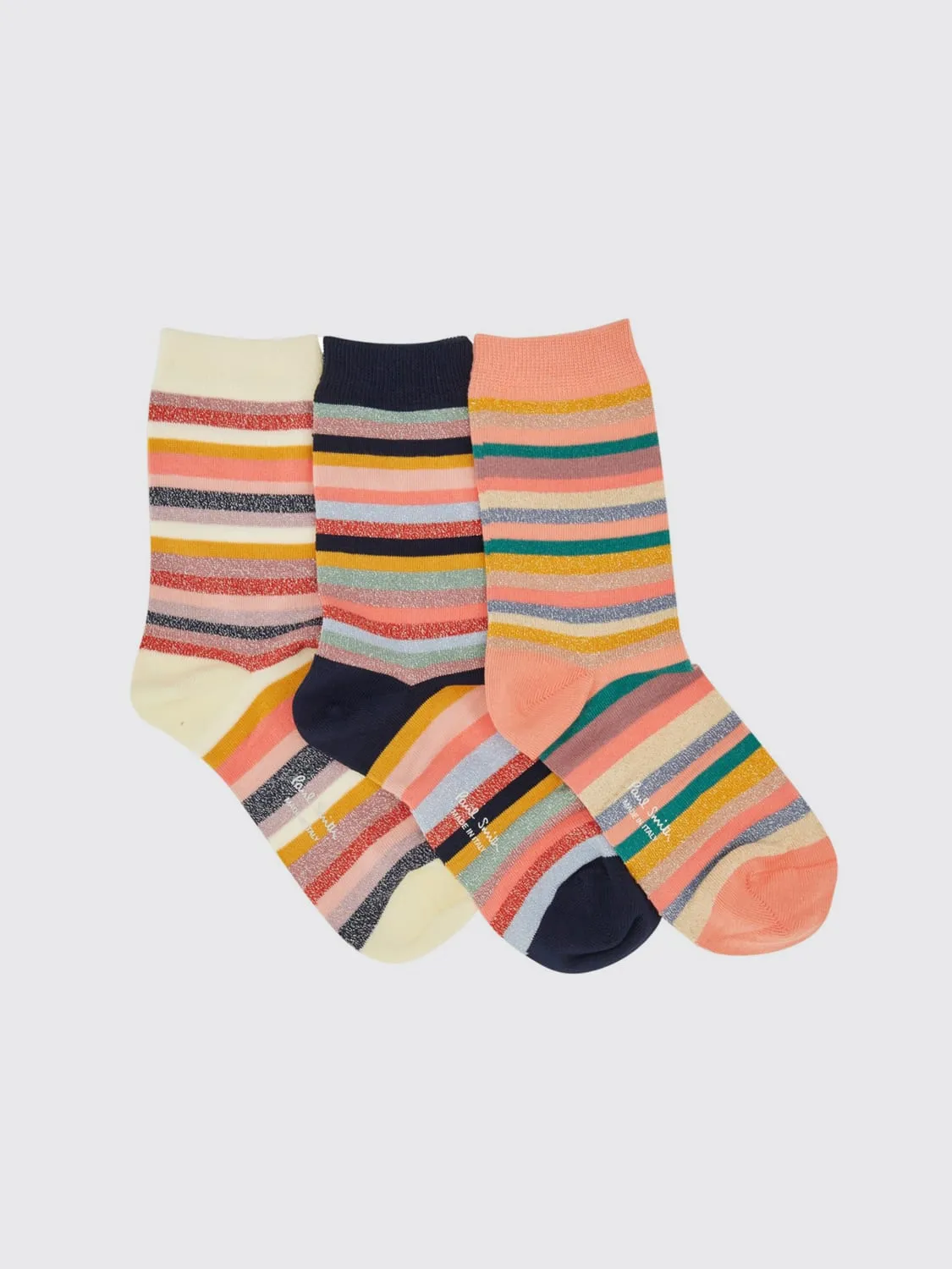 Set 3 paia di calze Paul Smith in cotone a righe
