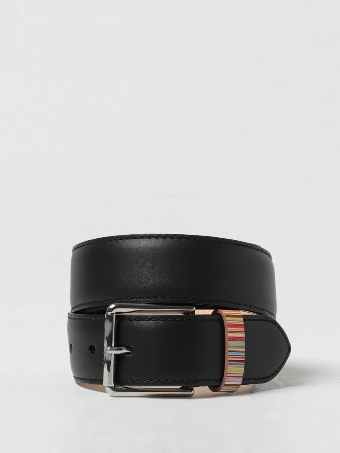 Cintura Paul Smith in pelle con passante multicolor